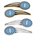 Carolines Treasures Letter I Chevron Blue and White Barrettes Hair Clips CJ1045-IHCS4